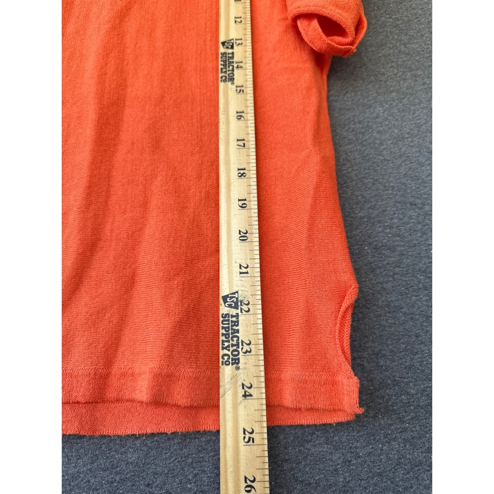Joseph Ribkoff Orange Dolman Sleeve D-Ring Knit Top Crew Neck Size M preppy - Picture 6 of 7